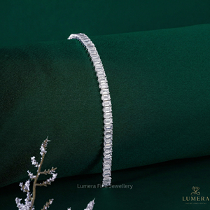Custom Emerald Cut Lab Grown Diamond Tennis <b>Bracelet</b> 9K 10K 14K 18K White Gold IGI Certified Luxury Wedding Jewelry for Women - Product Image 3