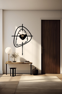 Minimalist Black Metal Wall <b>Clock</b>, Modern Silent Oversized <b>Clock</b> - Product Image 2