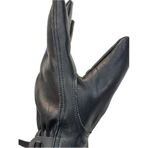 Spiritchill Goods Green Leather Work <b>Gloves</b> Gray Palm Fingertips Abrasion Resistant Anti-Slip Straight Cuff Safety <b>Gloves</b> - Product Image 3