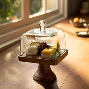 Elegante Soporte de Madera para Pastel con Cubierta de Cristal para Exhibición de Postres de Aniversario y Eventos Festivos en el Hogar - Product Image 2