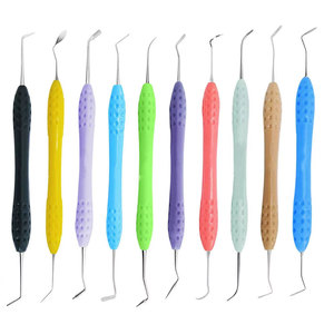 Juego Profesional de 10 Instrumentos Quirúrgicos Dentales para Resina Compuesta con Mangos de Silicona para Odontología Restauradora - Product Image 4