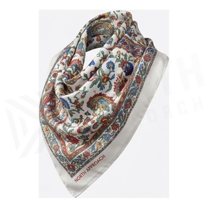 NORTH APPROACH Women's <b>Square</b> <b>Silk</b> <b>Scarf</b> Floral Print Elegant Multi-Functional Fashion Accessory All Seasons - Product Image 3