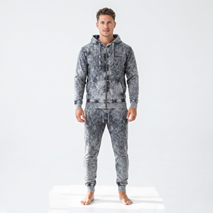 Men's Regular Fit Men Acid Wash Hoodie <b>Jogger</b> <b>Set</b> Winter Fitness Running Tracksuit Casual Athletic Clothing Outfit - Product Image 1