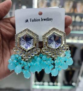 Pendientes Colgantes de Diseño Nuevo al por Mayor, Imitación de Perlas, Geométricos, con Cuentas, de Aleación de Zinc, Alta Calidad, Estilo Étnico - Product Image 6