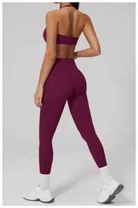 Custom Logo Wholesale Women's Plus Size 2 Piece Yoga Set Solid Sports Bra High Waisted <b>Leggings</b> Breathable Quick Dry <b>Gym</b> Workout - Product Image 6