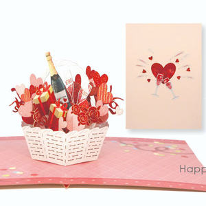 Tarjeta 3D Pop Up con diseño de cubo de flores, tarjetas de felicitación hechas a mano con sobre, tarjetas de felicitación 3D para ocasiones especiales, San Valentín, etc. - Product Image 3