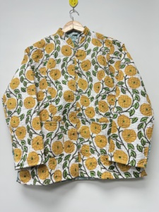 Unique Handmade Thick Cotton Quilted Jacket Women | Colorful Floral Print Women's Autumn Jacket | Reversible Eco-Friendly - Product Image 6