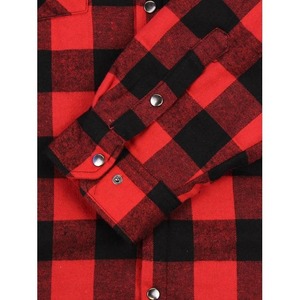 Mens Canvas Patchwork Streetwear Shirt <b>Jacket</b> Quilted Lined Long Sleeve Warm up Plaid for Winter Season 2024-25 - Product Image 2