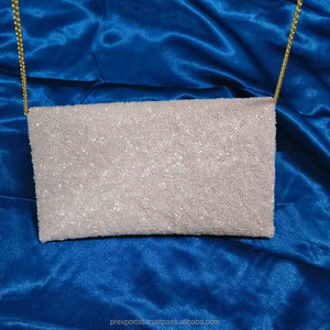 Bridal Beaded <b>Clutch</b> Bag Handmade <b>Wedding</b> Party Purse Custom Embroidery Evening Handbag Luxury Designer Chain Strap Fashion Soft - Product Image 3
