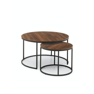 Classic Round Shape Metal And Wooden Coffee <b>Table</b> Black & <b>Brown</b> Finished For Home Living Room Decorative Furniture - Product Image 6