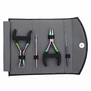 Kit d'outils professionnels pour extensions de cheveux à micro-perles : Pince à sertir, Extracteur de perles, Applicateur à boucle - Product Image 1