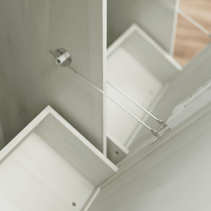 Mobiletto per rifiuti da 20 galloni autoportante con doppia anta a ribalta, stile rustico, cassetto a scomparsa per riciclaggio e stoccaggio in cucina - Product Image 4