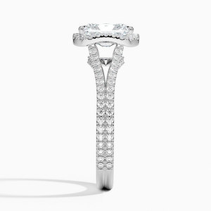 Bague BOJ 089 en argent 925 avec halo de pierres et griffes, diamant solitaire taille radiant 2 carats, couleur D, VVS1, Moissanite certifiée GRA, prix bas - Product Image 3