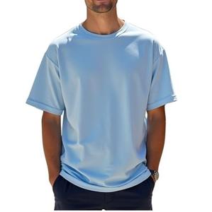 T-shirt ample coupe boxy personnalisé pour homme en molleton bouclette, style hip-hop, 100% coton biologique, 300 GSM, épais et surdimensionné - Product Image 4