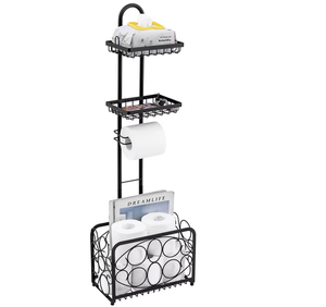 Soporte de metal para papel higiénico con estante para teléfono, revistero y almacenamiento de rollos adicionales, fabricado en Vietnam (OEM/ODM) - Product Image 1