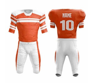 Conjunto de Uniforme de Fútbol Americano Personalizado, Jersey y Pantalones a Rayas Blancas y Naranjas, Transpirable, Ajustado, Ropa Deportiva para Hombre Adulto - Product Image 4
