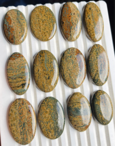 ASHU GEMS โอเชียนแจสเปอร์ คาโบชอง ทำมือ ขัดเรียบ โอเชียนแจสเปอร์ พลอยหลวมสำหรับทำเครื่องประดับ พลอยคาโบชองขนาดฟรีไซส์ - Product Image 2