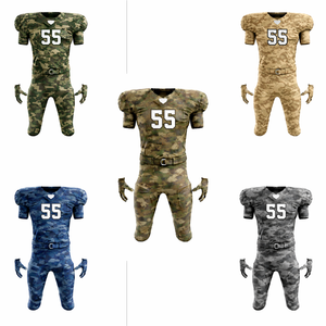 Uniforme de Fútbol Americano Personalizado OEM, Etiqueta Privada al por Mayor, Transpirable, de Secado Rápido, Manga Corta, Tallas Grandes, Camisetas y Pantalones para Equipos - Product Image 1