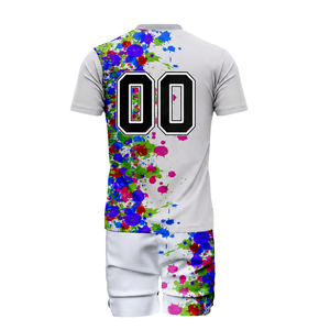 ชุดวอลเลย์บอลสีขาวหลากสีแบบซับลิเมชั่น เสื้อแขนยาวพร้อมกางเกงขาสั้น ชุดกีฬาทีมแบบกำหนดเอง ชุดแข่งขันกีฬา - Product Image 3