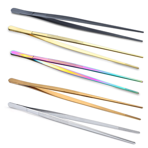 12 Inch Chef Tweezers Stainless Steel Kitchen Tongs Serrated Tips Anti Slip Precision <b>Tool</b> for <b>BBQ</b> Cooking Food Plating - Product Image 1