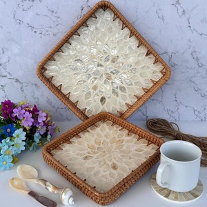 Plateau en rotin fait main, article tendance et très vendu, plateau de service pour collations et thé, personnalisation disponible, fabriqué en Inde par UO - Product Image 6
