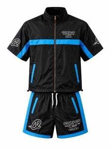 Custom Logo Nylon <b>Polyester</b> Polo Shirt 2 Piece Set Cargo Shorts Jogging Suit Men <b>Tshirts</b> Short Set Tracksuit for Men Summer Set - Product Image 1