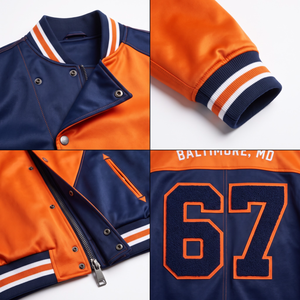 Blouson universitaire asymétrique en satin surdimensionné pour l'hiver, personnalisable avec logo, couleur, lettrage, broderie chenille, chauffant, coupe-vent, OEM - Product Image 4