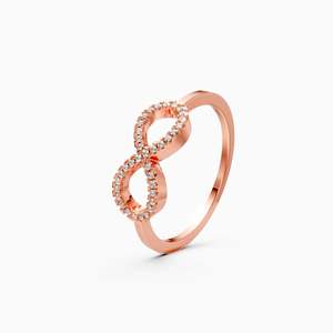Bague en diamant Forever Shine Infinity Shape Lab, 0,11 ct, en or jaune, blanc et rose 9 carats - Product Image 1