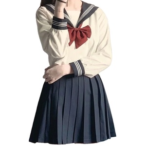 ชุดเครื่องแบบนักเรียนญี่ปุ่นพร้อมสเวตเตอร์ถักสำหรับฤดูใบไม้ผลิและใบไม้ร่วงชุดคาร์ดิแกน JK นักเรียนหญิงคอสเพลย์ - Product Image 1