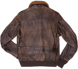<b>Men's</b> Brown <b>Leather</b> Biker <b>Jacket</b> Polyester Lining Breathable Eco-Friendly Zipper Closure Stand Collar Winter Moto Coat Thick - Product Image 2