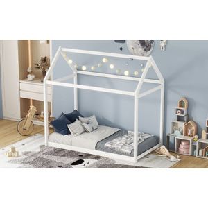 Letto a casetta in legno bianco per bambini, misura Twin - Product Image 6