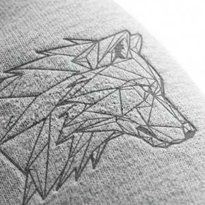 Sudadera con capucha de forro polar grueso para hombre, diseño geométrico de lobo, estilo oversize, informal, para invierno. - Product Image 5