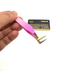 Pince à épiler pour extensions de cils à pointe en fibre rose ombrée, instrument de beauté en acier inoxydable, légère, à prise ferme, à pointe fine - Product Image 6