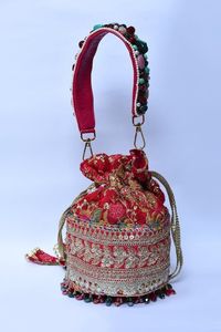 BEST Lightweight Handmade Embroidered Beaded Drawstring Potli Bag for Evening Party Bridal <b>Wedding</b> Jewelry Cosmetics Storage - Product Image 3