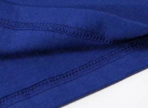 T-shirt à manches courtes pour homme, couleur unie, col rond, coupe classique, tissu tricoté décontracté, bleu - Product Image 2
