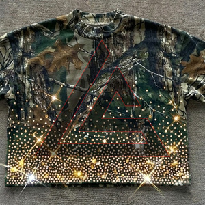 เสื้อยืดสตรีทแวร์โอเวอร์ไซส์ประดับเพชรสองชั้น แขนยาว ยูนิเซ็กส์ แบบ 2 in 1 เสื้อยืดสองชั้นสำหรับฤดูร้อน รุ่นสั่งทำพิเศษ ปี 2026 - Product Image 4