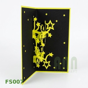 Tarjeta de Felicitación 3D Pop-Up con Estrellas, Hecha a Mano, Regalo de Regreso a Clases, Recuerdo de Papel, Diseño con Estampado Dorado, Impresión Offset, Acabado Mate ANN - Product Image 1