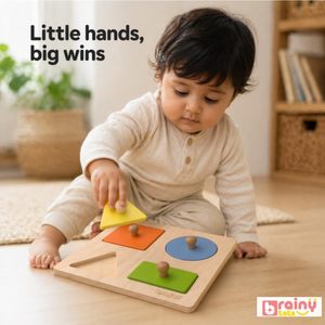 Makou Wooden <b>Shape</b> <b>Sorter</b> <b>Toy</b> With Colorful Geometric Pieces For Toddlers Eco-Friendly Educational Plaything - Product Image 5