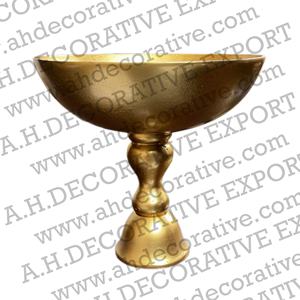 Bol en métal doré de la meilleure qualité avec base sur pied pour servir du riz à soupe d'autres aliments lors de fêtes - Product Image 3