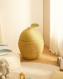 Cesta de Mimbre en Forma de Pera Única, Organizador de Juguetes para Niños Tejido Naturalmente, Almacenamiento Ecológico Práctico para el Hogar, Cesta Decorativa para Guardería - Product Image 4