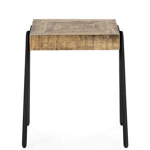 Modern Eco-Friendly Solid Wood Console Table with Black Metal Trestle Legs Easy to Clean Industrial Design Living Room Furniture - Product Image 2