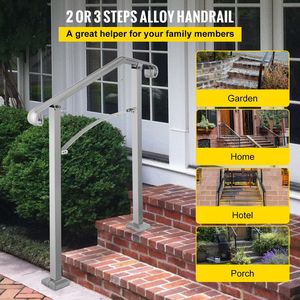 Corrimano in Lega di Alluminio a 2-3 Gradini per Esterni, Ringhiera Flessibile ad Arco Transizionale per Portico e Scale, Dispositivi di Assistenza - Product Image 1