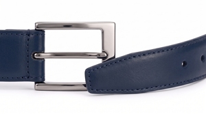 Ceinture pour homme en cuir de vache véritable, formelle et décontractée, avec boucle à ardillon en acier, longueur personnalisable, bleu marine de qualité supérieure, OEM - Product Image 4