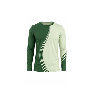 T-shirts à manches longues pour hommes, polyester premium, imprimé sportif, col rond, vêtements décontractés pour tous les jours, fournisseur OEM ODM, vente en gros, séchage rapide - Product Image 4