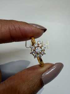 Diamond Flower Stackable <b>Ring</b> Round Cut Lab Grown 14K 18K Solid Gold Solitaire Luxury Promise Floral Band B2B Factory Bulk Price - Product Image 1