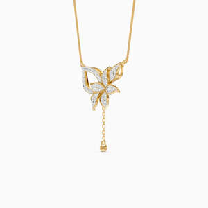 Collar con Colgante de Oro Amarillo Clásico de 18K con Diamante Natural de Corte Brillante y Esmeralda Lateral, Joyería de Lujo para Compromiso de Mujer - Product Image 3