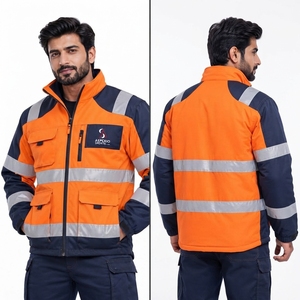 Ropa de Seguridad Industrial para Exteriores, Chaqueta de Seguridad OEM con Tiras Reflectantes, Chaqueta de Trabajo de Tela Resistente y Ajuste Cómodo - Product Image 6