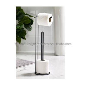 Porte-papier toilette multifonctionnel sur pied avec rangement supplémentaire pour la commodité de la salle de bain familiale - Product Image 4