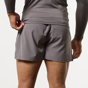 Shorts à cordon de serrage pour hommes, couleur unie, séchage rapide, avec poches, vêtements de sport décontractés, gris - Product Image 4