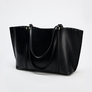 Brown Genuine Leather <b>Work</b> <b>Tote</b> <b>Bag</b> Solid Color Open Top Minimalist Style for Daily Use Leather <b>Work</b> <b>Tote</b> <b>Bag</b> - Product Image 3